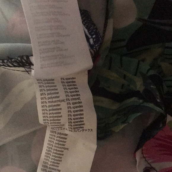 KLING Tropical Print Maxi Dress with Cut Out Detail in Navy Pink and Green - Picture 6 of 11